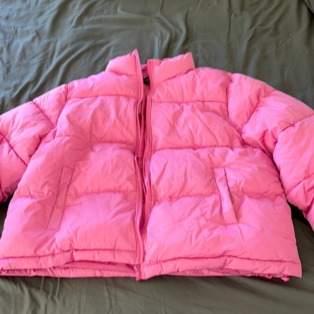 Pink puffer jacket size 1x